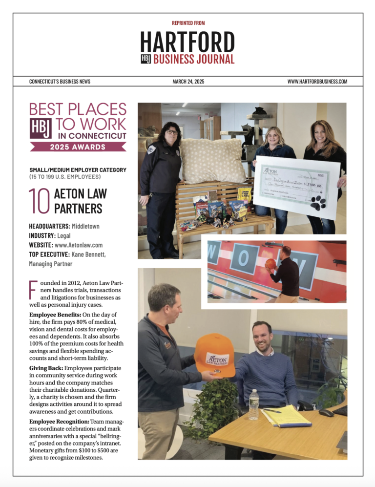Best Places to Work Connecticut 2025 Aeton Law Parnters